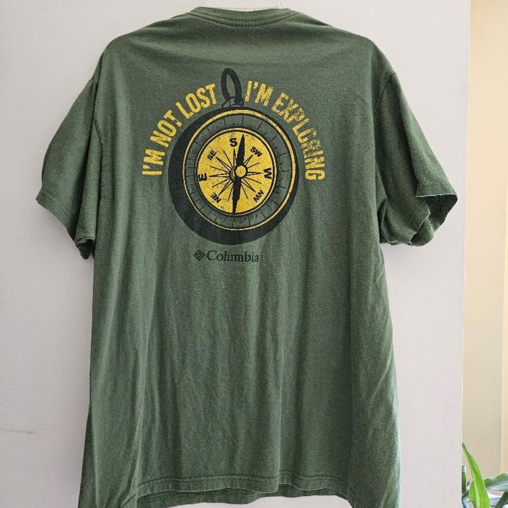 Men`s XL Green Colombia T-Shirt - I`M NOT LOST I`M EXPLORING